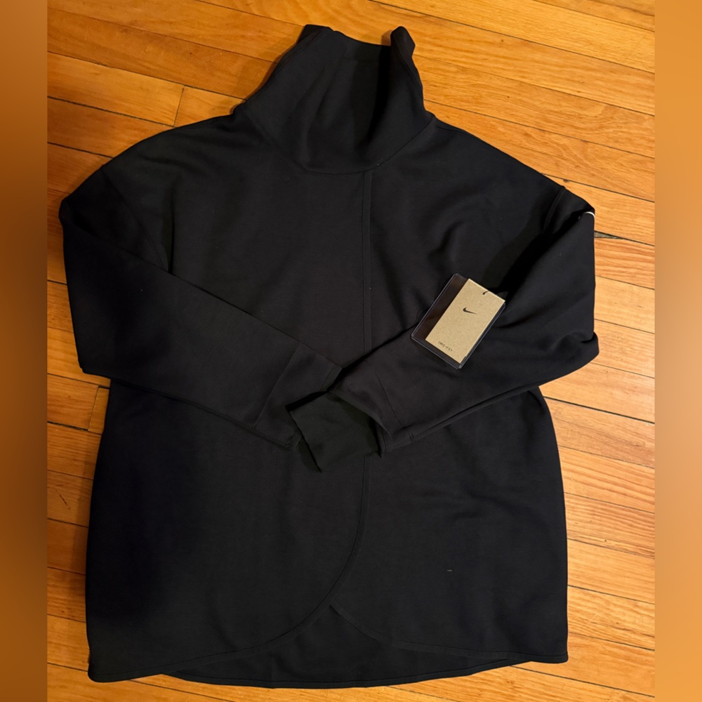 Nike maternity activewear turtleneck pullover jacket with pockets- black